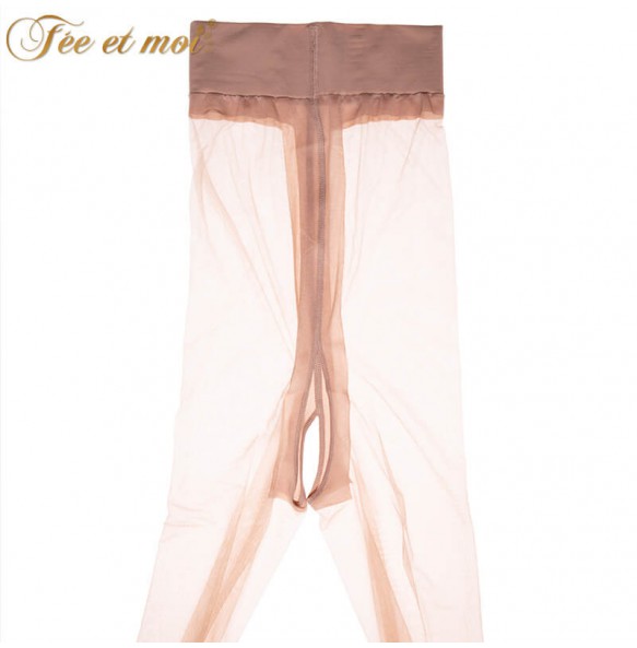 FEE ET MOI Sexy T-Crotch Pantyhose Open Hole Stockings (Skin Colour)